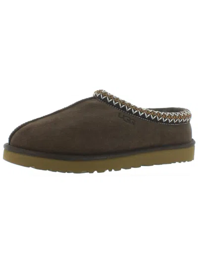 Ugg Tasman Mens Suede Slip On Sheepskin Slippers In Gold