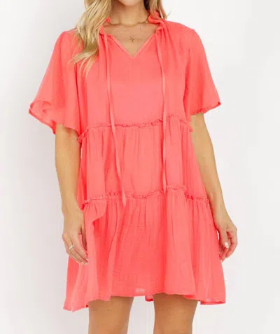 Sofia Collections Natasha Dress In Coral In Pink