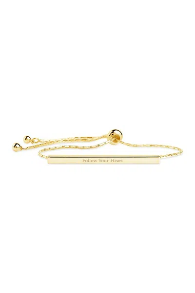 Sterling Forever Inspirational Bar Slider Bracelet[gold/follow Your Heart]
