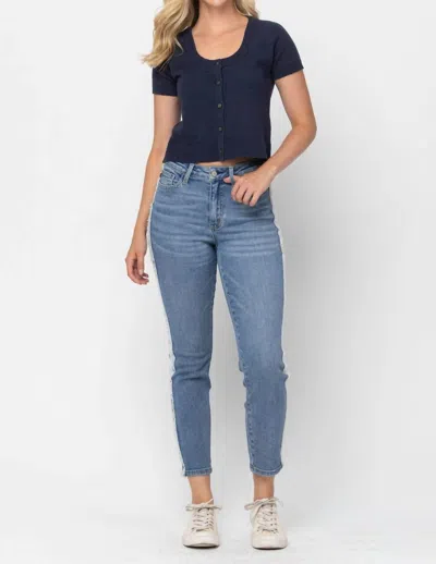 Judy Blue Plus Size High Waist Jean With Fray In Blue