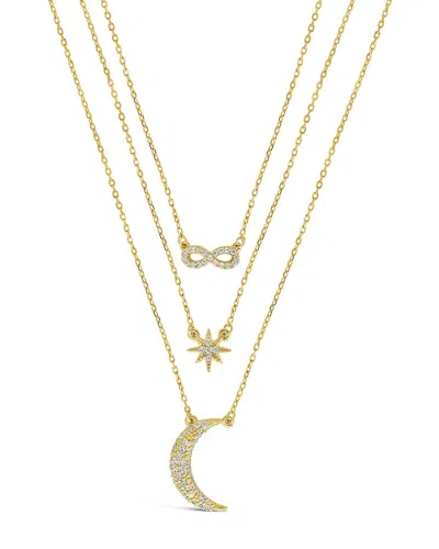 Sterling Forever Cz Celestial Infinity Necklace - Gold