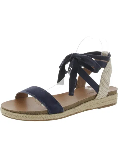 Lucky Brand Gennay Womens Flat Ankle Strap Espadrilles In Blue