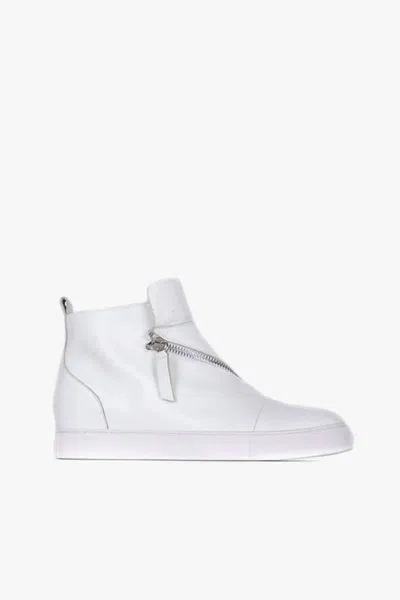 All Black Hi Top & Zip Sneaker In White