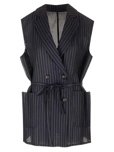 Brunello Cucinelli Waistcoat  Woman Color Blue