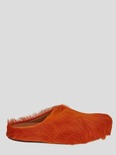 Marni Sabot Round Toe Sandals In Orange