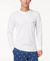 Polo Ralph Lauren Men's Lightweight Waffle-knit Thermal Henley Shirt In White