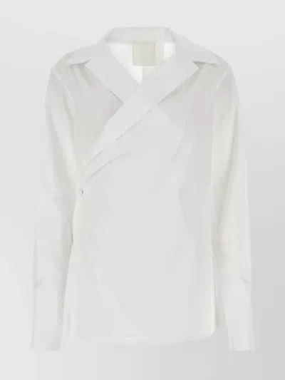 Givenchy Wrap Poplin Shirt In White