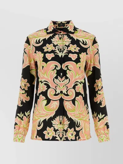 Etro Paisley-print Silk Shirt In Black