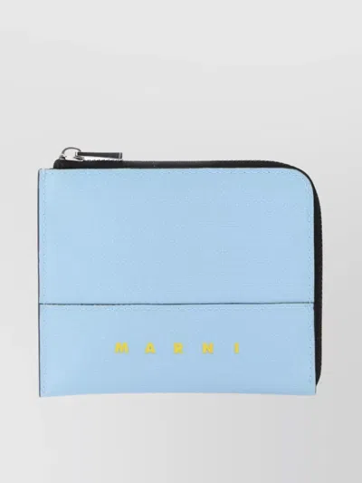 Marni Pvc Wallet With Contrast Piping And Textured Finish