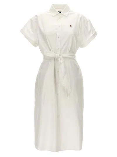 Polo Ralph Lauren White Logo Embroidery Dress