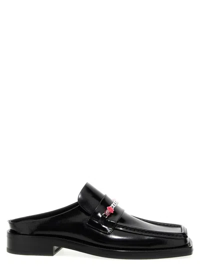 Martine Rose Bead Chain Leather Loafers In Black