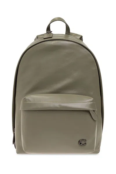 Coach Hall Leather Backpack In Green