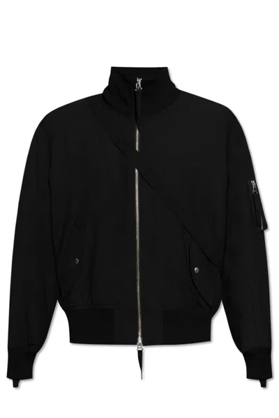 Helmut Lang Seatbelt Bomber Jacket In Black