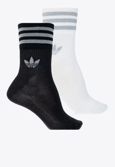 Adidas Originals Adicolor Logo Crew Socks - Set Of 2 In Multicolor