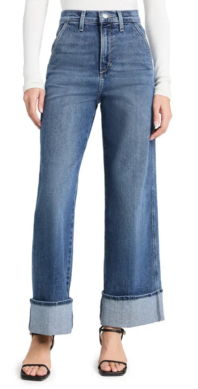 Joe's Jeans Trixie Cuffed Trouser High-rise Wide-leg Jeans In Blue