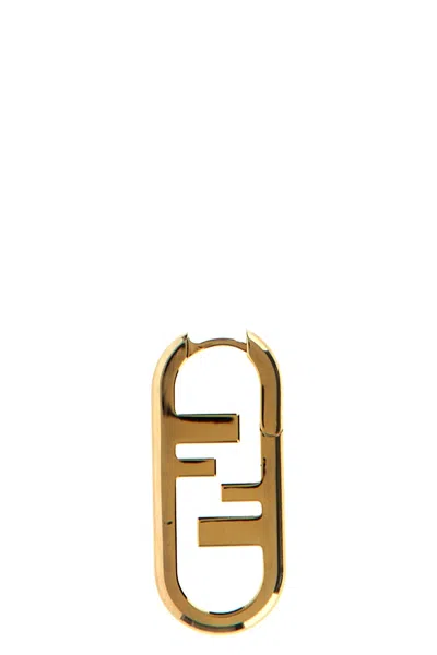 Fendi Women 'o'lock' Single Earrings In Gold