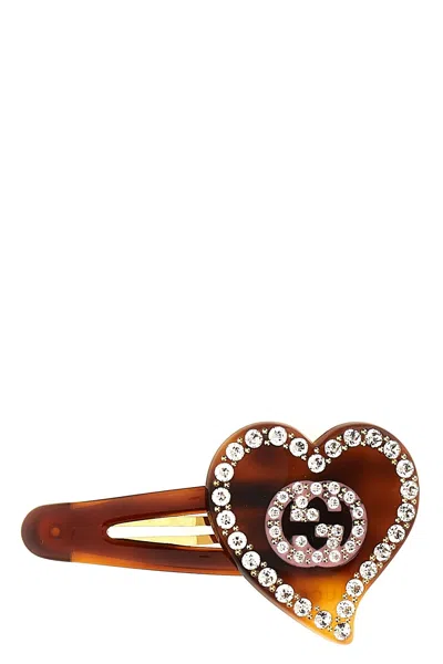 Gucci Women Heart Hair Clip In Multicolor