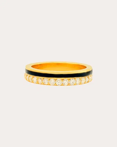 Colette Jewelry Women's Black Enamel & Diamond Band 18k Gold In Multicolor