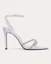 Black Suede Studio Women's Ace Crystal Sandal In Lilac Hint Satin/crystal Stones