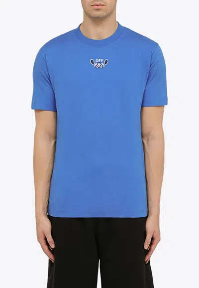 Off-white Bandana Arrow Cotton T-shirt In Blue