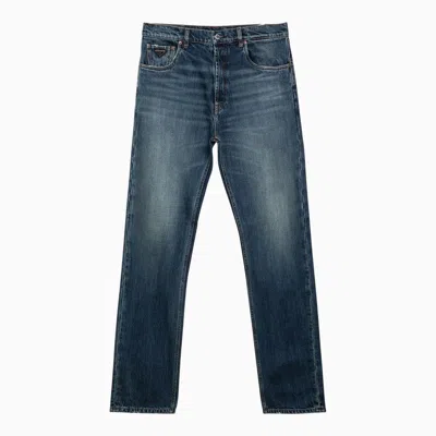 Prada Regular Blue Washed Denim Jeans Men