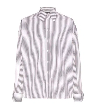 Dolce & Gabbana White Striped Cotton Shirt