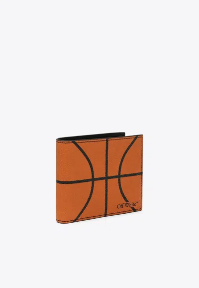 Off-white Basketball Leather Bi-fold Wallet In Orange