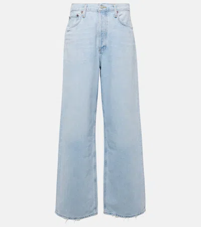 Agolde Low Slung Baggy Wide-leg Jeans In Blue