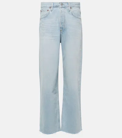 Agolde Ren High-rise Wide-leg Jeans In Smash