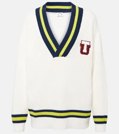 The Upside Varsity Josie棉质毛衣 In White