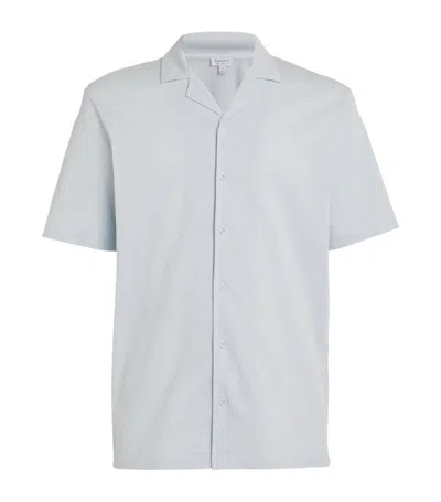 Sunspel Notched-collar Riviera Shirt In Blue