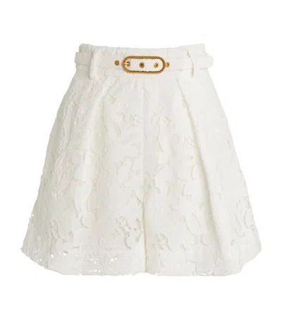 Zimmermann Lace Shorts In Ivory