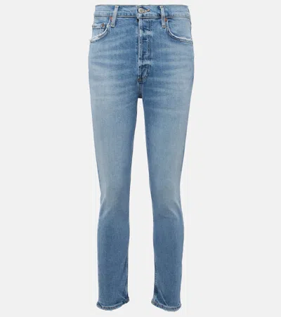 Agolde Nico High-rise Skinny Jeans In Blue