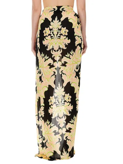 Etro Floral-print Sarong Skirt In Multicolour