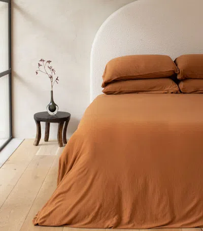 Shleep Merino Jersey Super King Duvet Cover (260cm X 220cm) In Orange