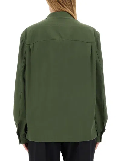 Lemaire Military Shirt In Green