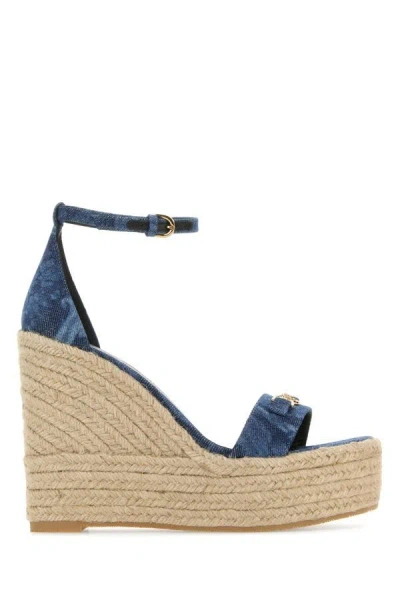 Versace Wedge Shoes  Woman Colour Denim