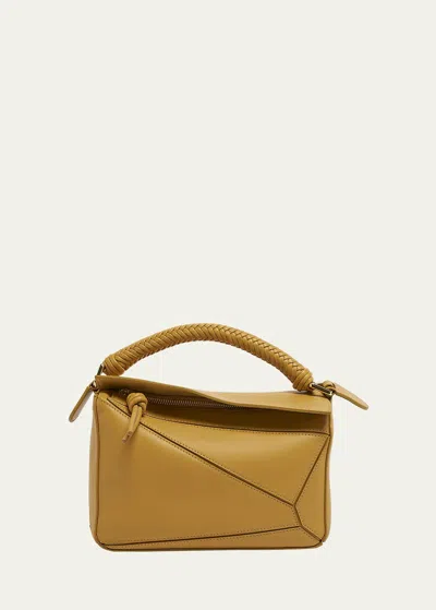 Loewe Small Leather Puzzle Top-handle Bag In Sahara