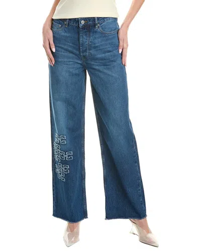 Ganni Izey Mid Blue Stone Relaxed Straight Jean