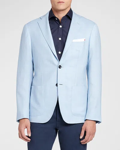 Kiton Men's Solid Cashmere Sport Coat In Blue
