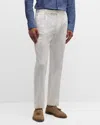 Brioni Men's Journey Slim Linen Trousers In Off White