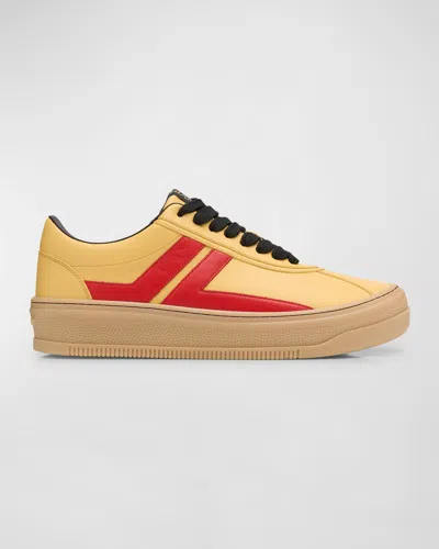 Lanvin Yellow Future Edition Cash Sneakers In Bright Yellow Red