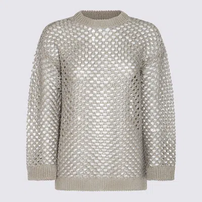 Valentino Sweaters In Ecru/silver