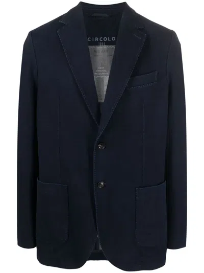 Circolo 1901 Single-breasted Cotton Jacket In Blue