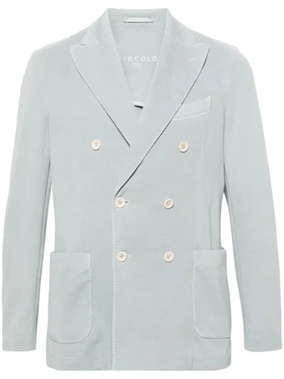 Circolo 1901 Oxford Double-breasted Jacket In Blue