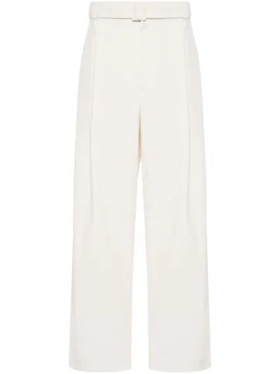 Emporio Armani Wide-leg Trousers In White