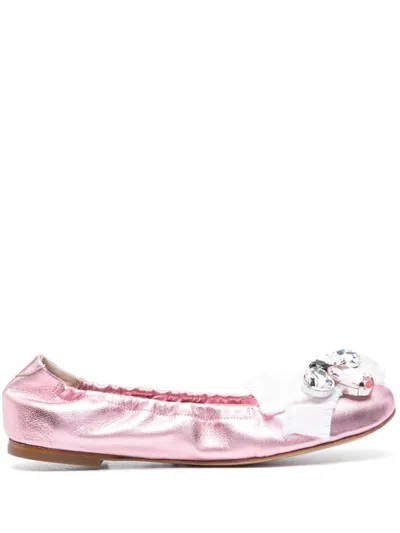 Casadei Queen Bee Ballet - Woman Flats And Loafers Minou 38 In Light Pink