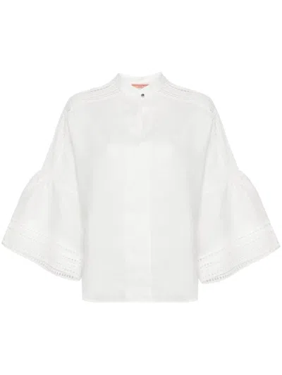 Ermanno Scervino Lace-trimmed Linen Blouse In White