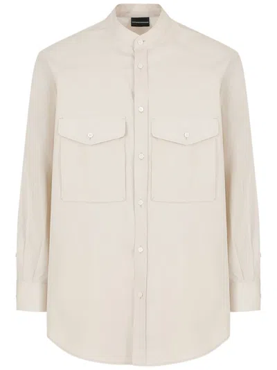 Emporio Armani Cotton Shirt In Grey