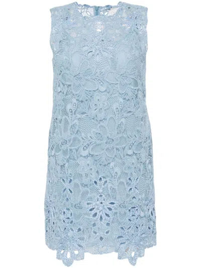 Ermanno Scervino Corded-lace Mini Dress In Blue